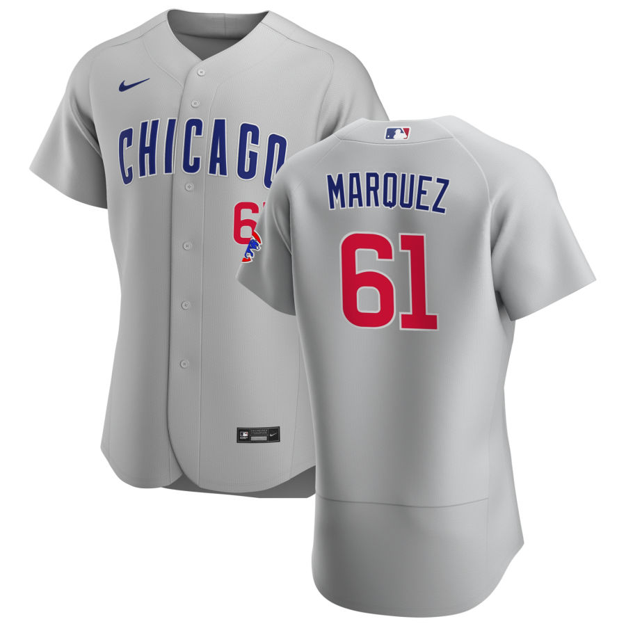 Chicago Cubs #61 Brailyn Marquez Men Nike Gray Road 2020 Authentic Team Jersey